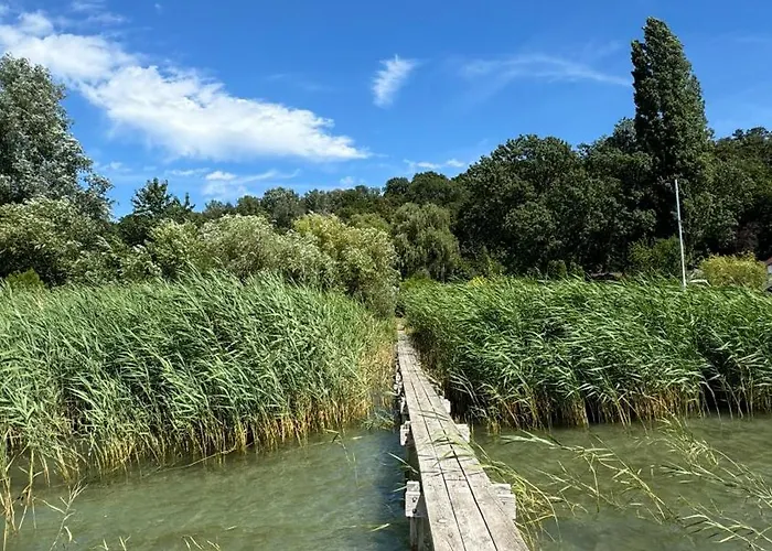 Chalet Retro Lakefront House With A Dock Balatonvilágos